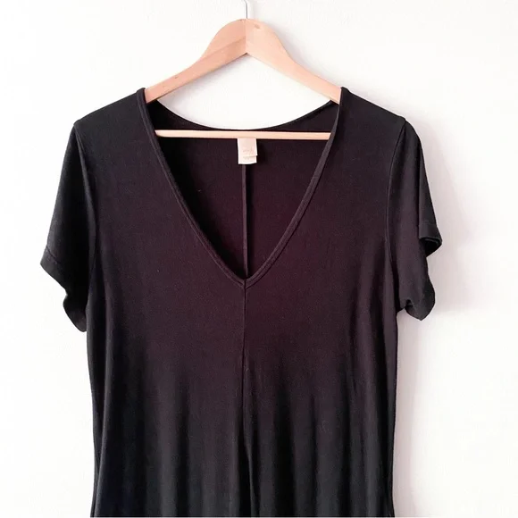Smash + Tess Sunday Romper Short Sleeve V-Neck Ankle Midnight Black Small - Picture 3 of 11